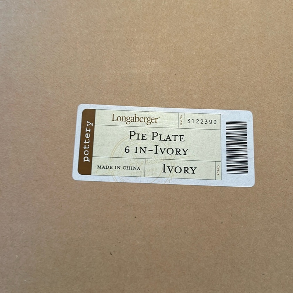 Longaberger 6in pie plate